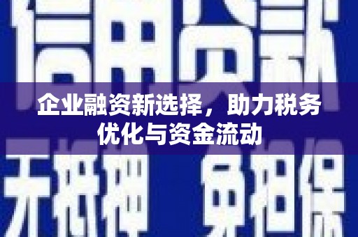西固企业融资新选择，助力税务优化与资金流动
