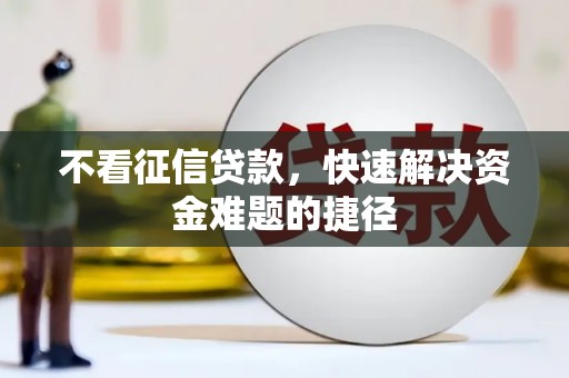 西固不看征信贷款，快速解决资金难题的捷径