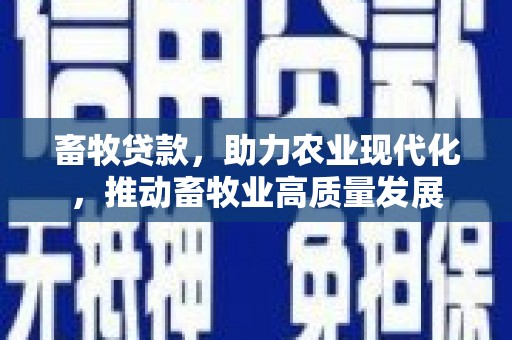 西固畜牧贷款，助力农业现代化，推动畜牧业高质量发展