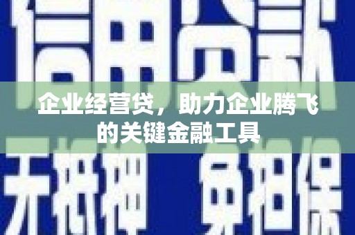 西固企业经营贷，助力企业腾飞的关键金融工具