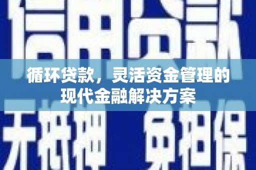 西固循环贷款，灵活资金管理的现代金融解决方案