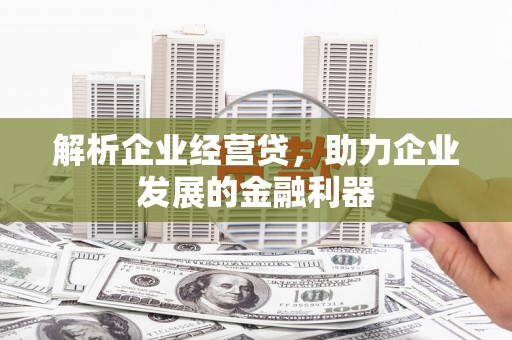 西固解析企业经营贷，助力企业发展的金融利器