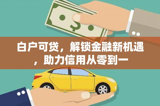 西固白户可贷，解锁金融新机遇，助力信用从零到一