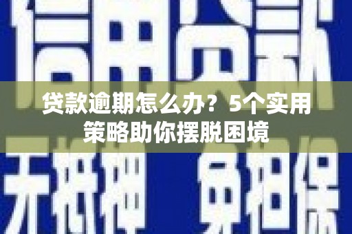 西固贷款逾期怎么办？5个实用策略助你摆脱困境