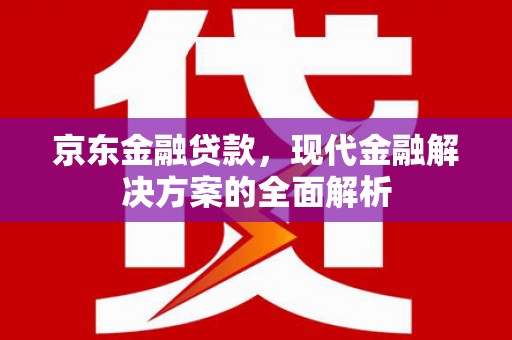西固京东金融贷款，现代金融解决方案的全面解析