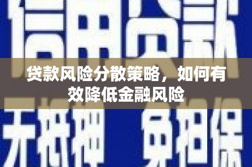 西固贷款风险分散策略，如何有效降低金融风险