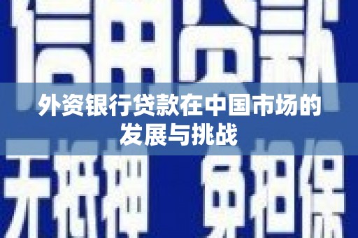 西固外资银行贷款在中国市场的发展与挑战