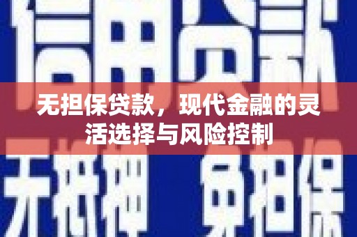 西固无担保贷款，现代金融的灵活选择与风险控制