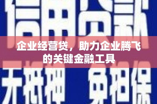 西固企业经营贷，助力企业腾飞的关键金融工具