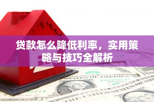 西固贷款怎么降低利率，实用策略与技巧全解析