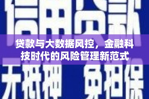 西固贷款与大数据风控，金融科技时代的风险管理新范式
