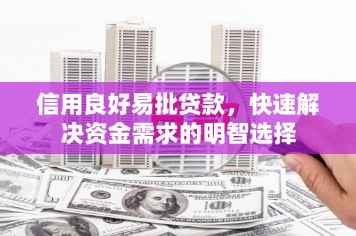 西固信用良好易批贷款，快速解决资金需求的明智选择