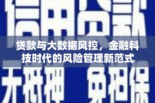 西固贷款与大数据风控，金融科技时代的风险管理新范式