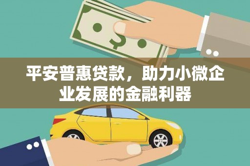 西固平安普惠贷款，助力小微企业发展的金融利器