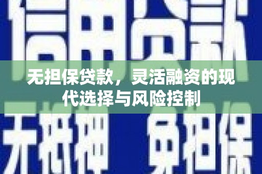 西固无担保贷款，灵活融资的现代选择与风险控制
