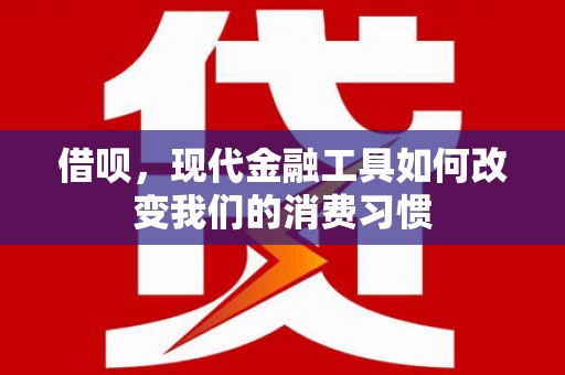 西固借呗，现代金融工具如何改变我们的消费习惯