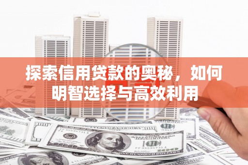 西固探索信用贷款的奥秘，如何明智选择与高效利用