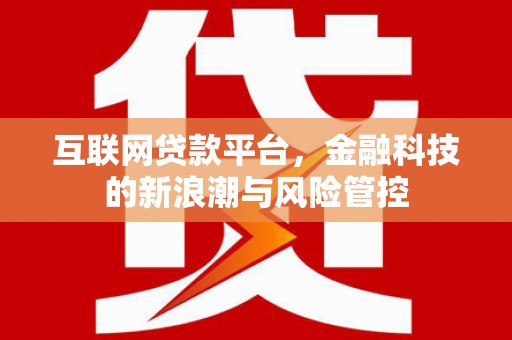 西固互联网贷款平台，金融科技的新浪潮与风险管控